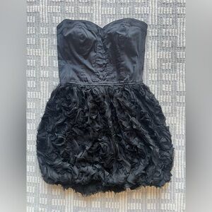 Bershka Christmas Short Strapless Black Party Dress - Size L